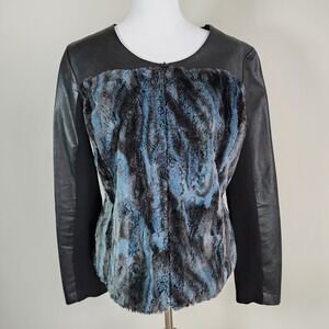 Vivian Wong Jacket Womens‎ Medium Pleather Faux Fur Goth Whimsigoth Fairy Coat
